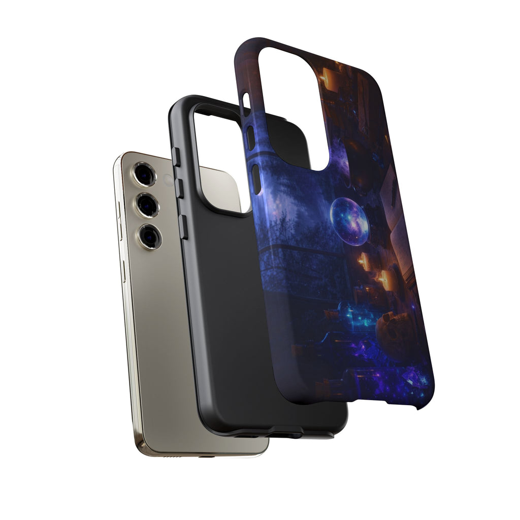 Arcane Alchemist Crystal Ball Phone Case — Midnight Candlelit Study Design