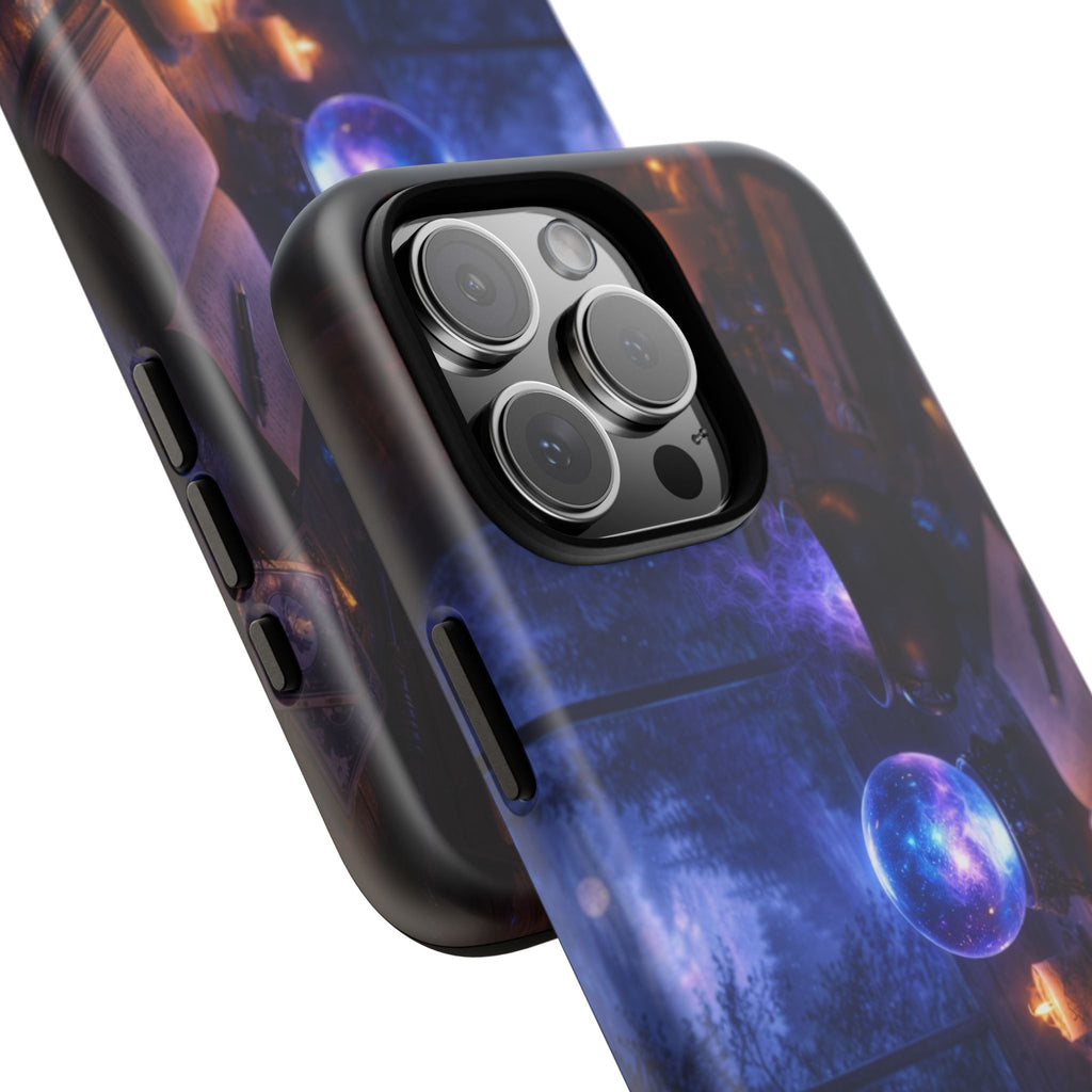 Arcane Alchemist Crystal Ball Phone Case — Midnight Candlelit Study Design