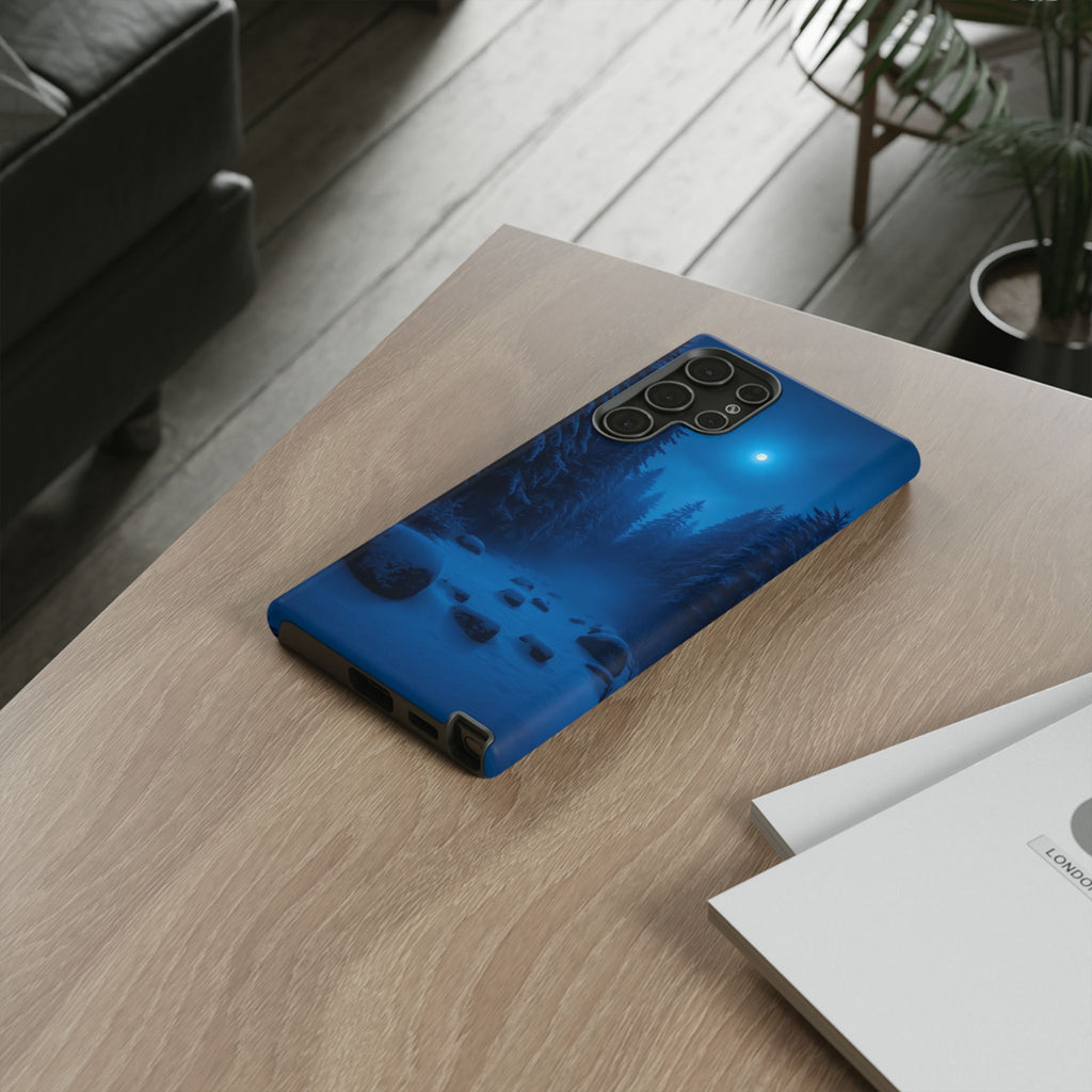 Moonlit Winter Forest Phone Case — Snowy Night Nature Phone Case