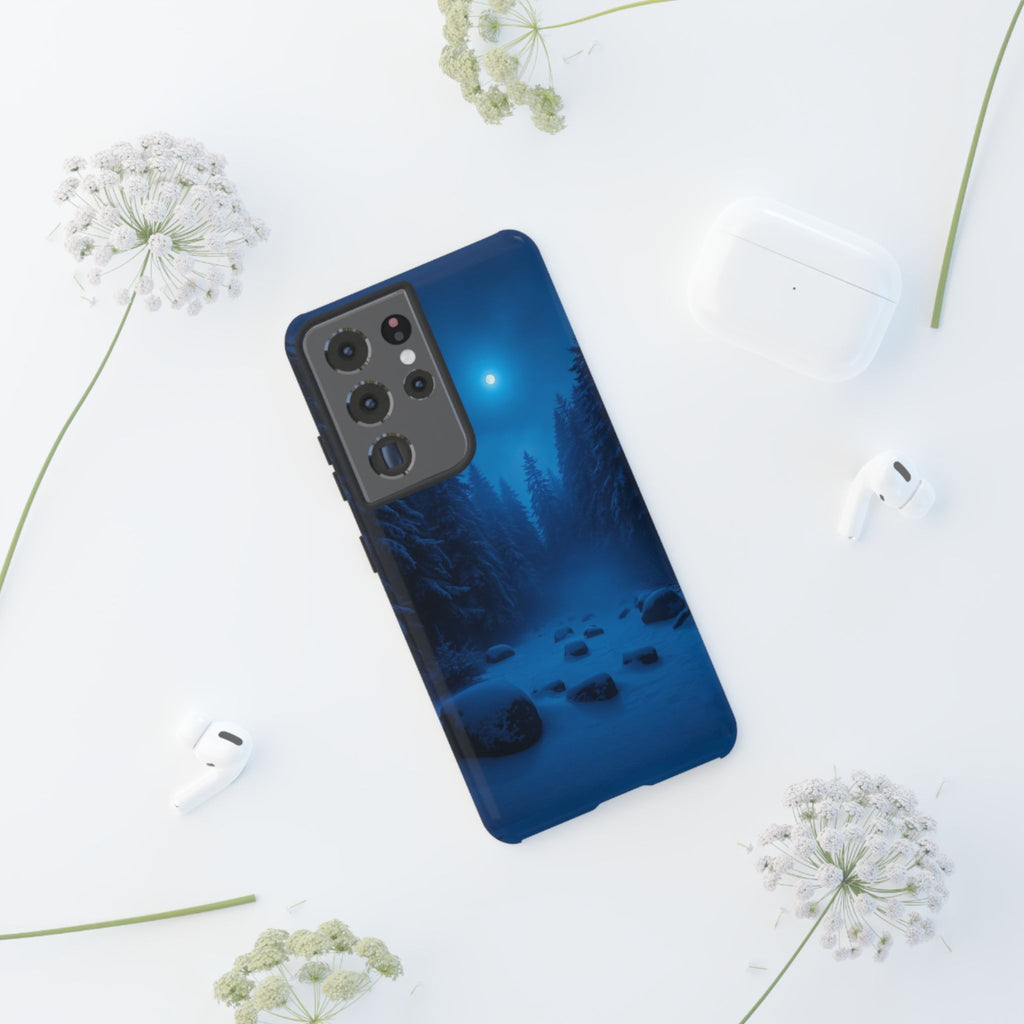 Moonlit Winter Forest Phone Case — Snowy Night Nature Phone Case