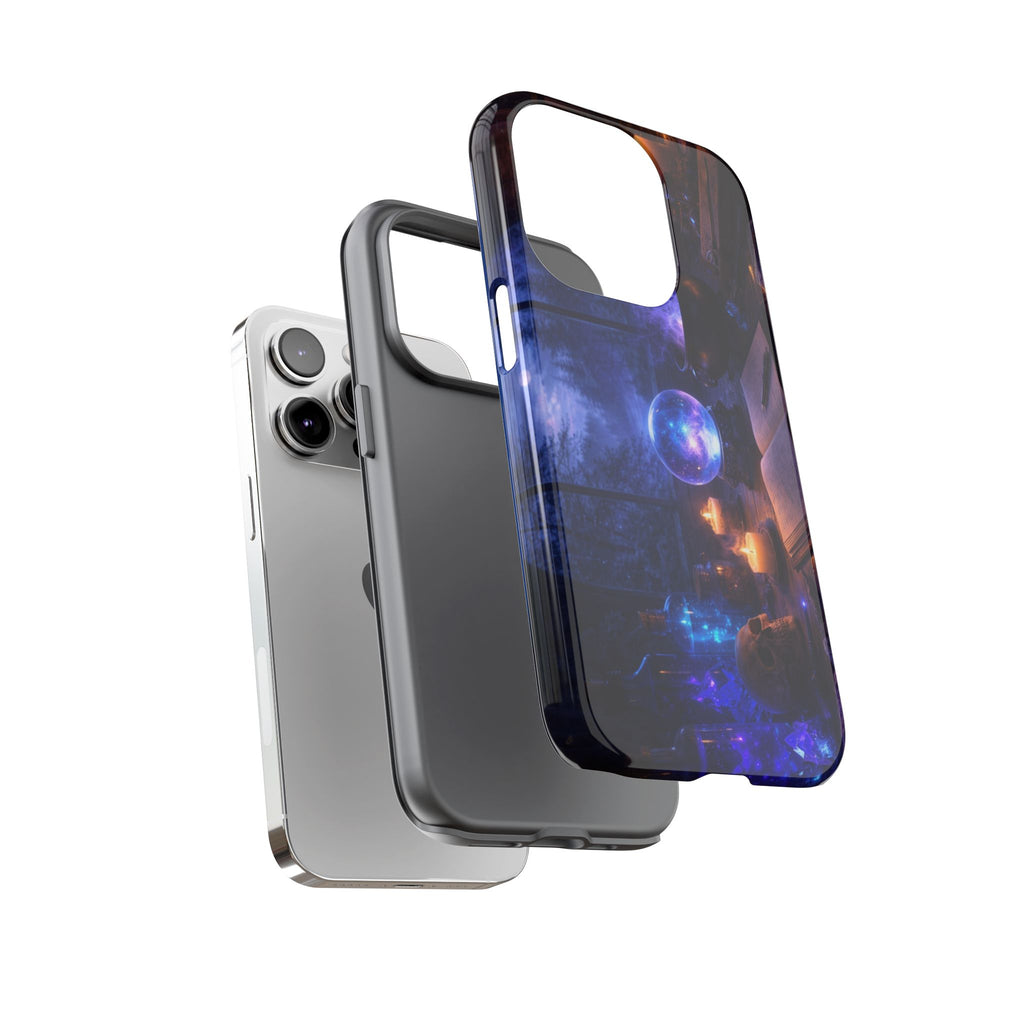 Arcane Alchemist Crystal Ball Phone Case — Midnight Candlelit Study Design