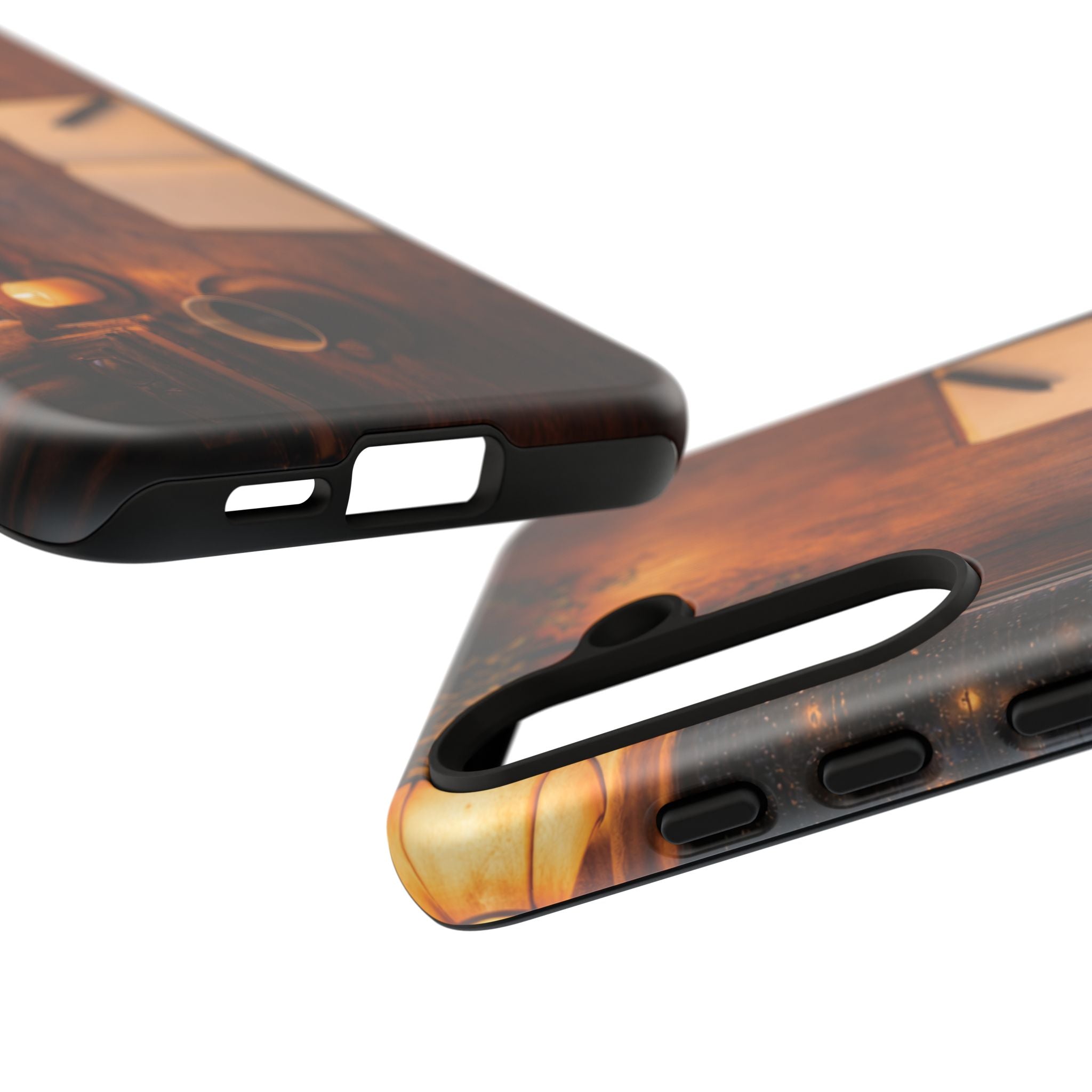 Cozy Writer’s Desk Phone Case — Cozy Notebook & Coffee Woodgrain Design