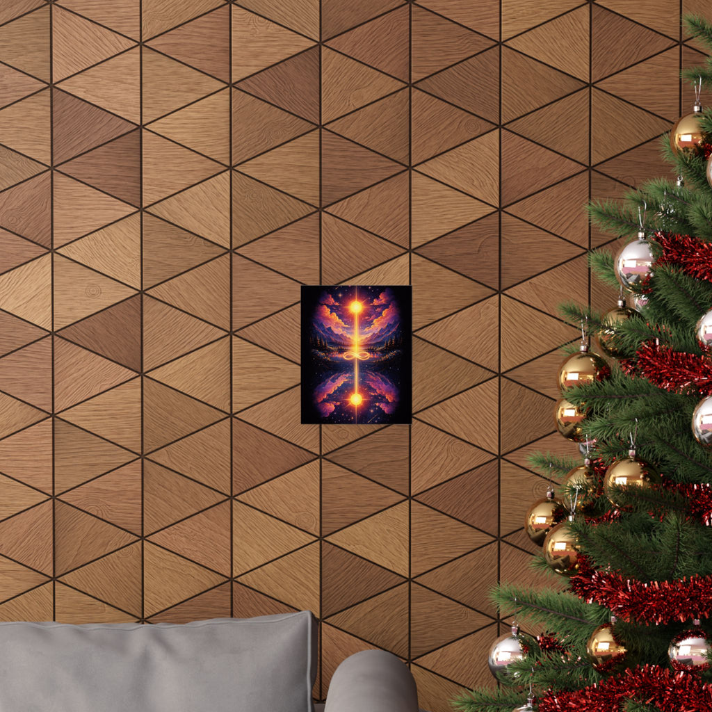 Infinity Light Cosmic Poster — Spiritual Sun & Galaxy Wall Art