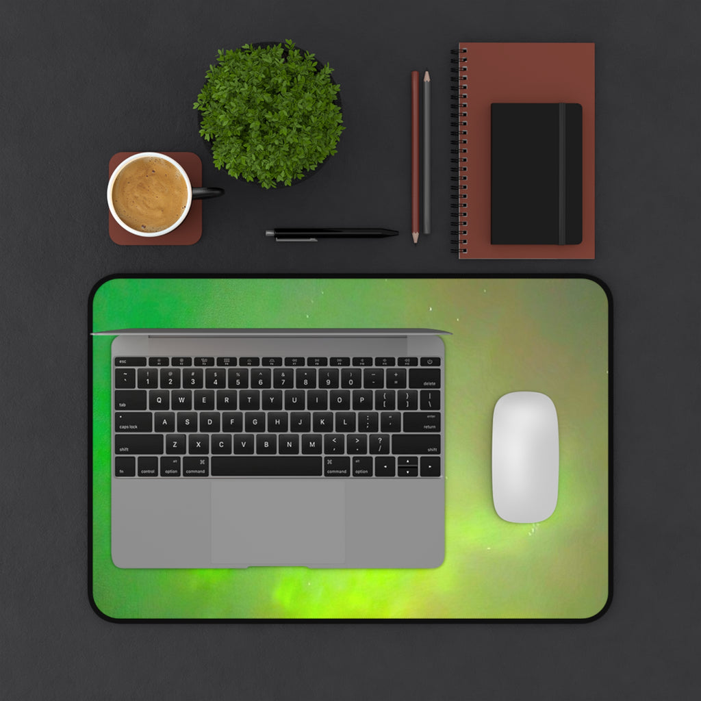 Aurora Green Desk Mat — Northern Lights Gaming & Office Mouse Pad