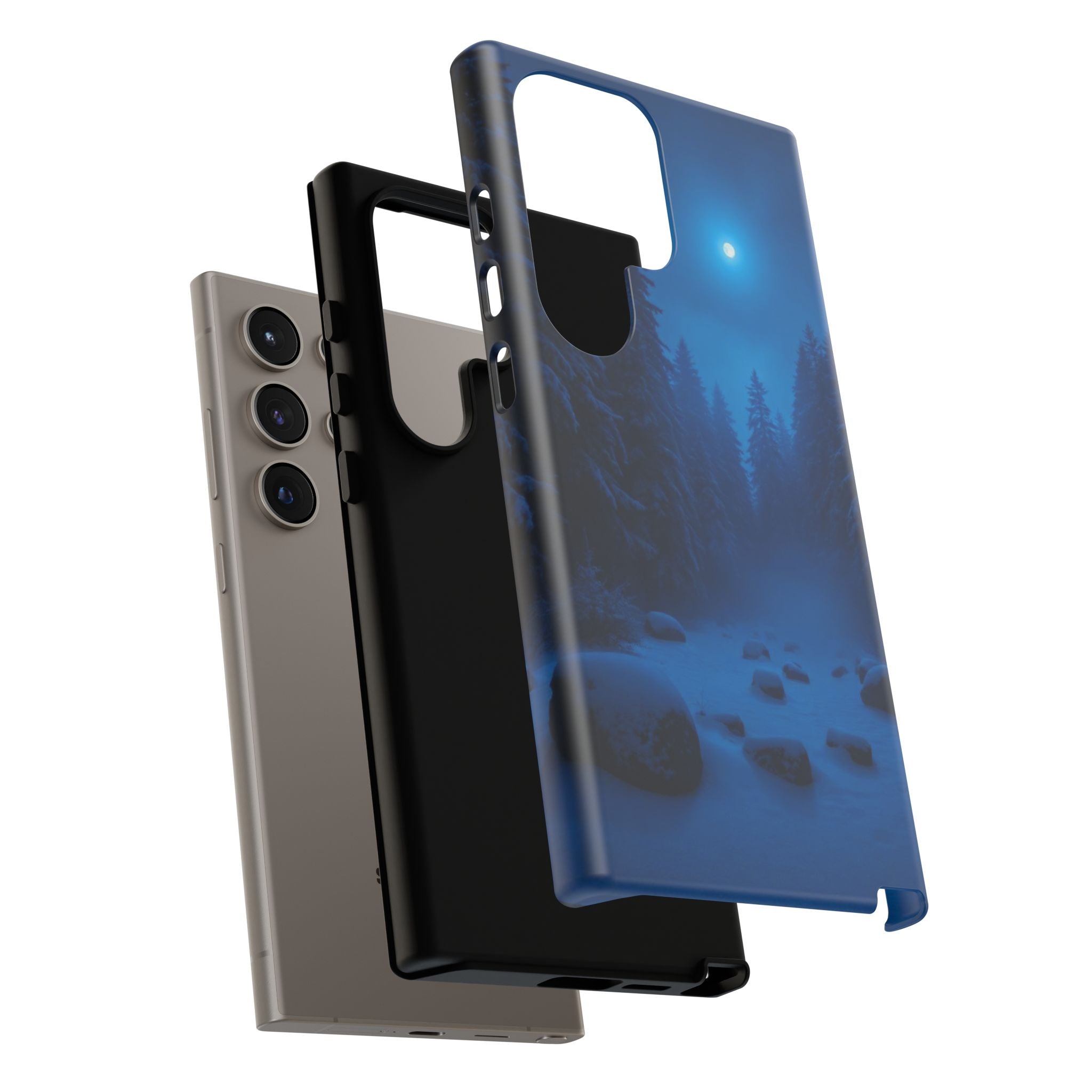 Moonlit Winter Forest Phone Case — Snowy Night Nature Phone Case