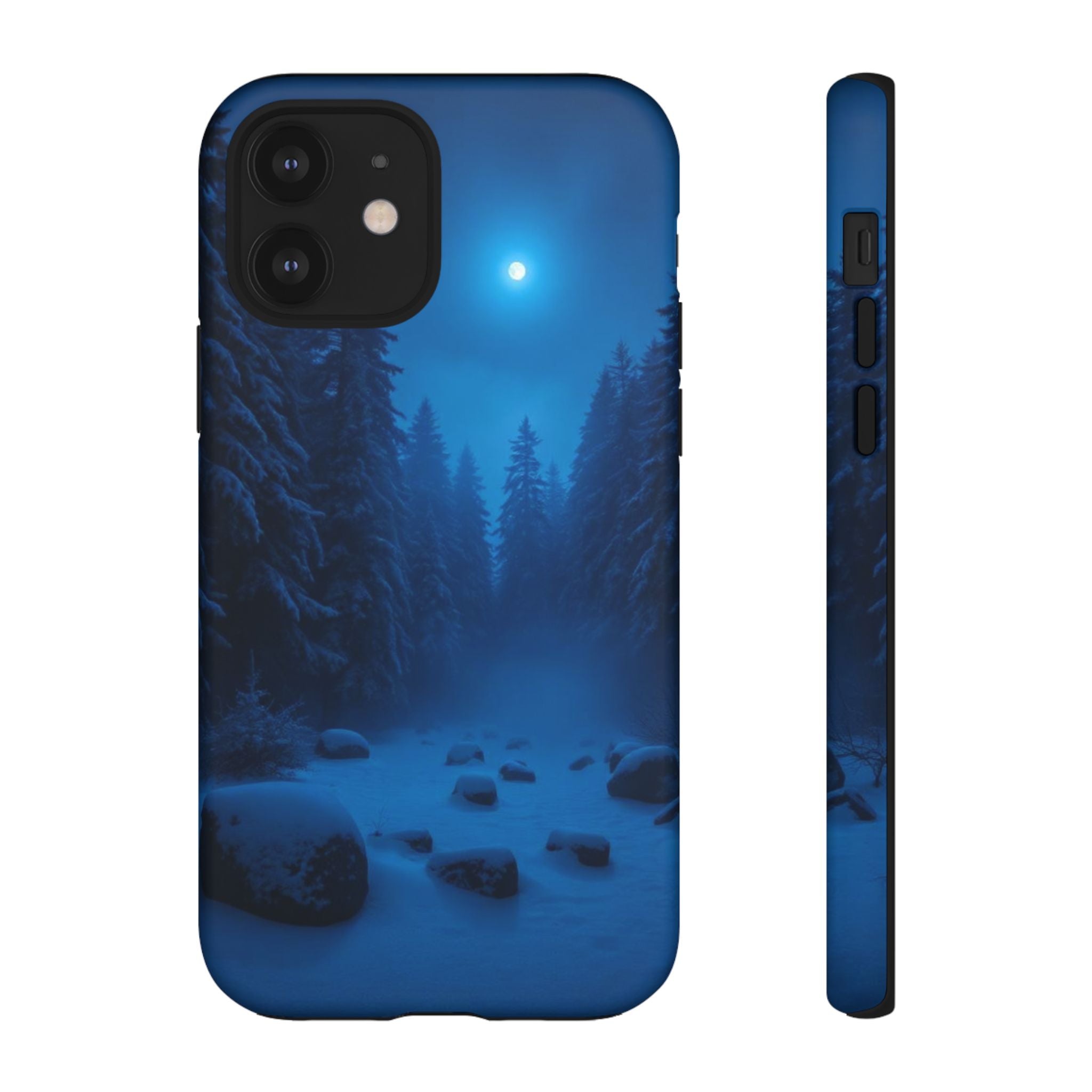 Moonlit Winter Forest Phone Case — Snowy Night Nature Phone Case