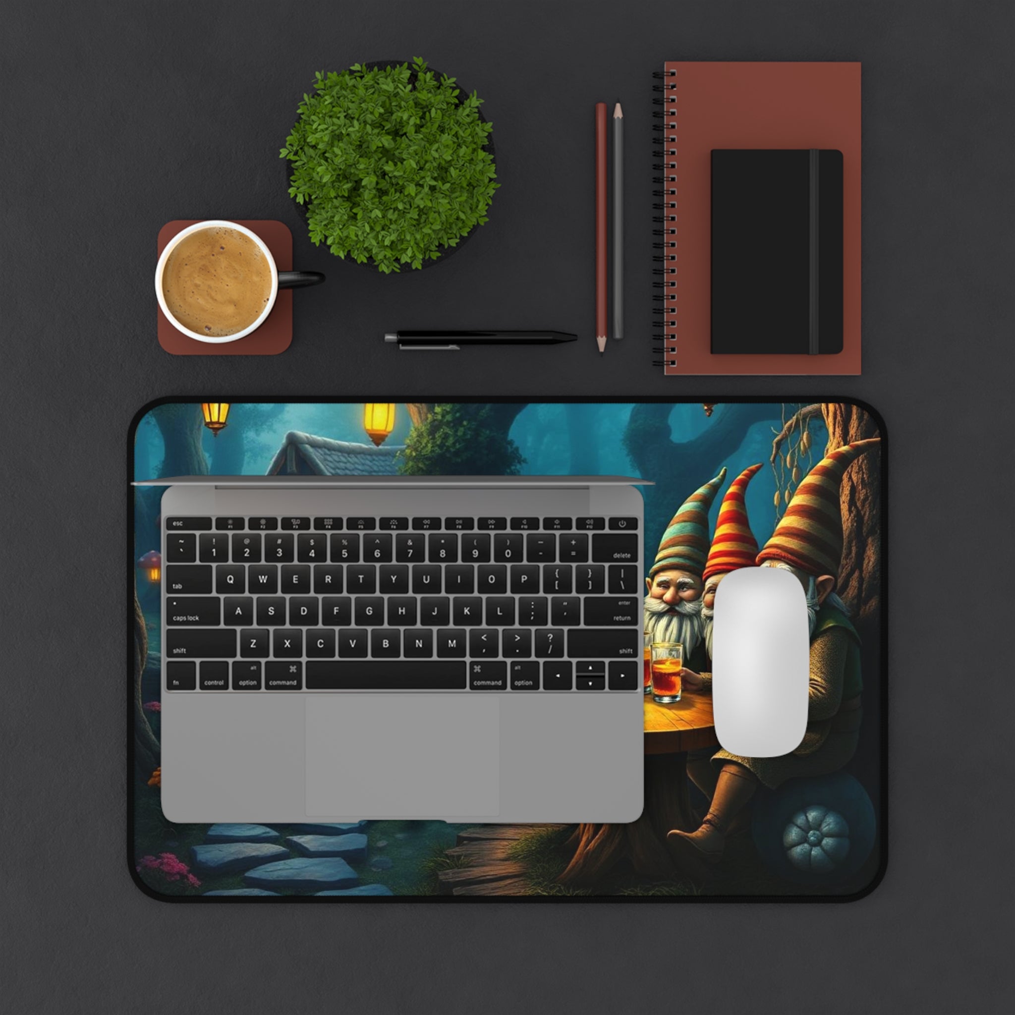 Lanternlight Gnome Tavern — Fantasy Desk Mat