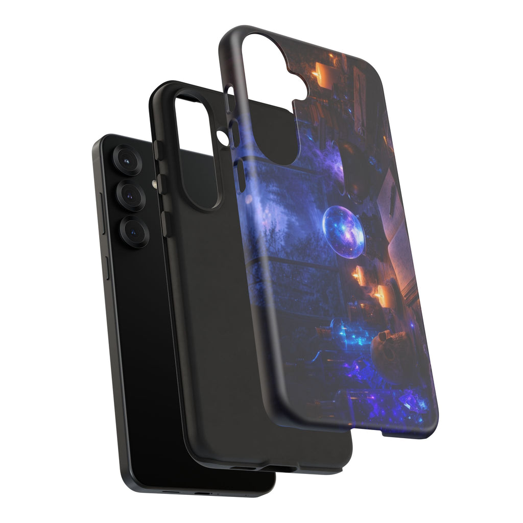 Arcane Alchemist Crystal Ball Phone Case — Midnight Candlelit Study Design