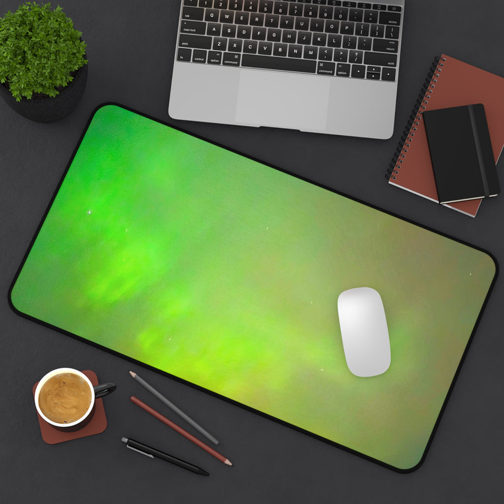 Aurora Green Desk Mat — Northern Lights Gaming & Office Mouse Pad