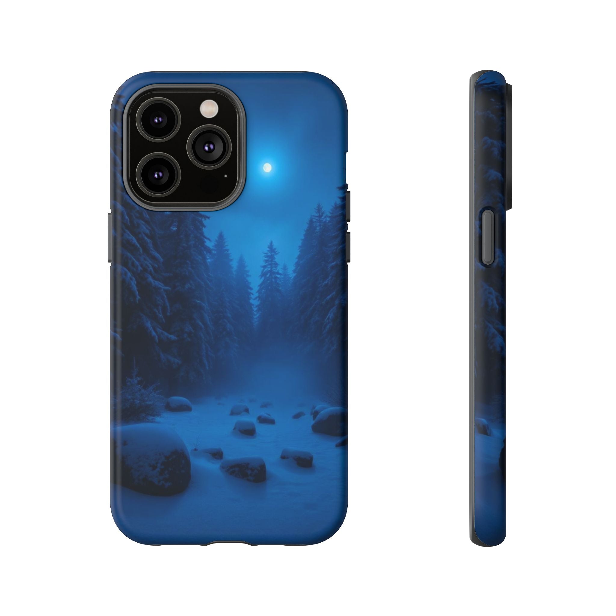 Moonlit Winter Forest Phone Case — Snowy Night Nature Phone Case