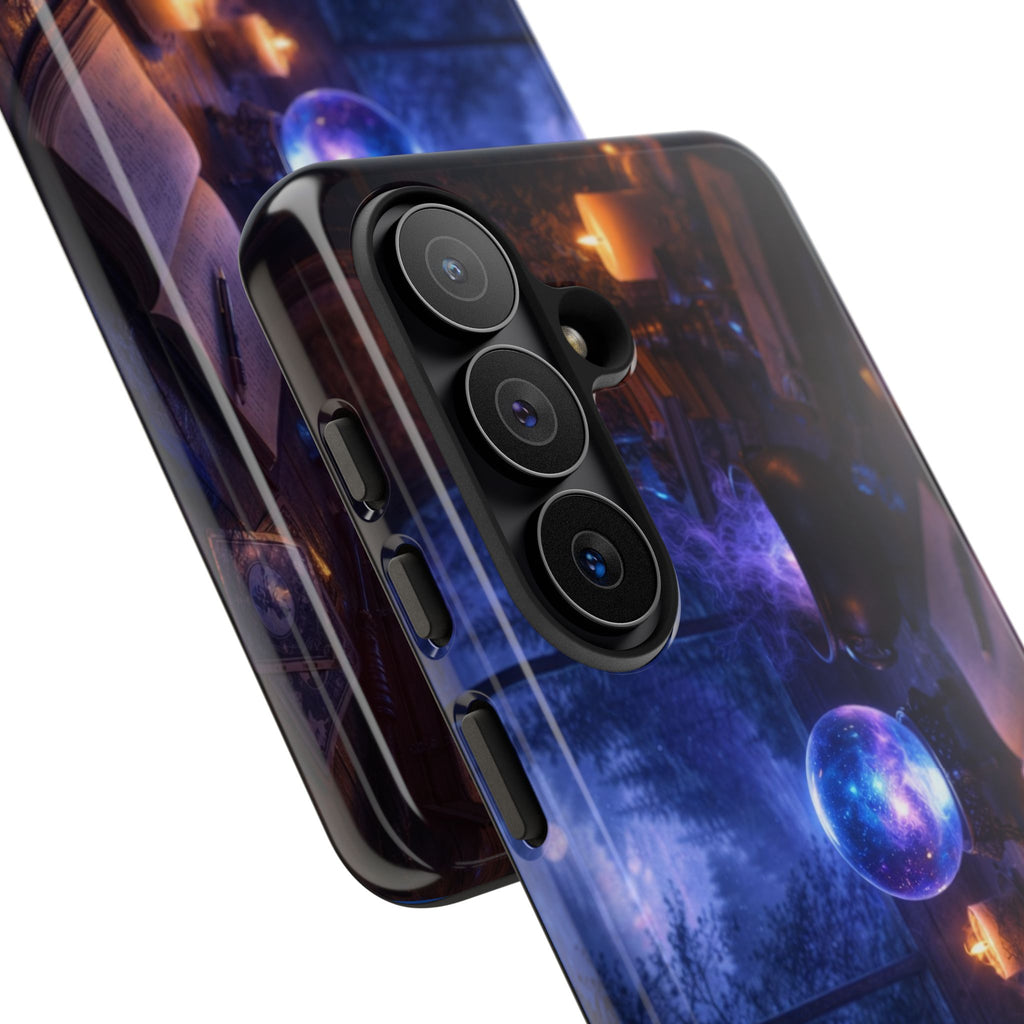 Arcane Alchemist Crystal Ball Phone Case — Midnight Candlelit Study Design