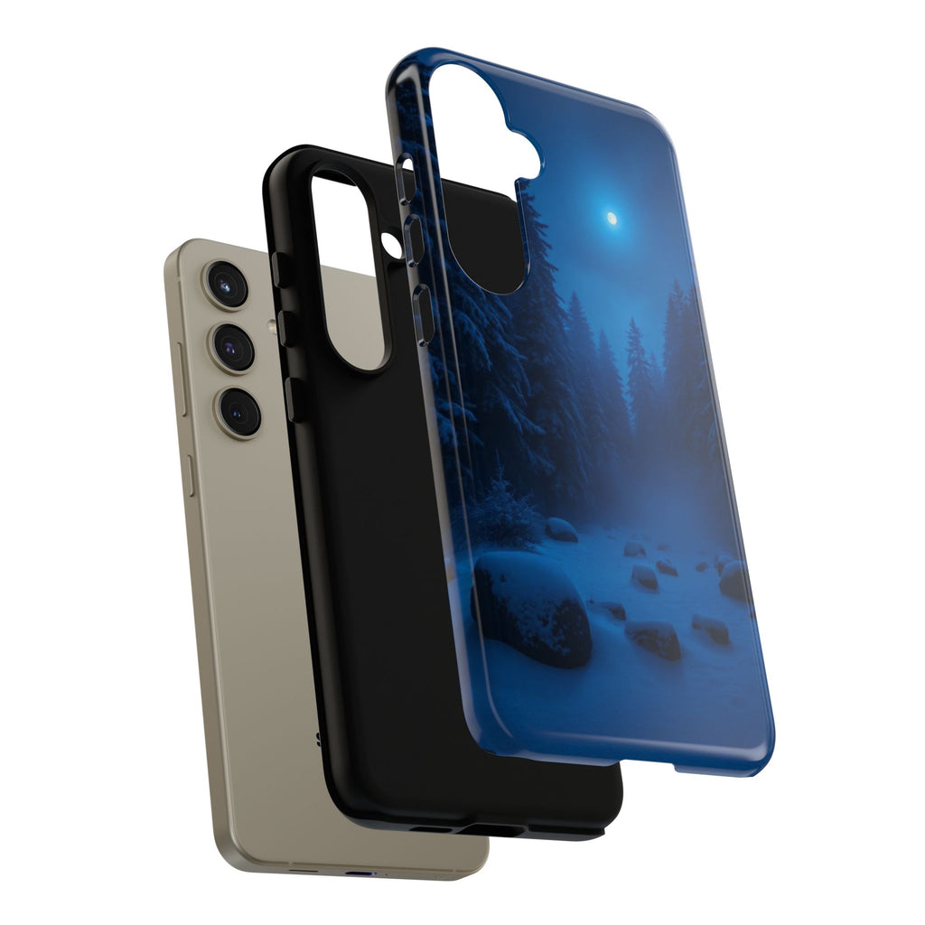 Moonlit Winter Forest Phone Case — Snowy Night Nature Phone Case
