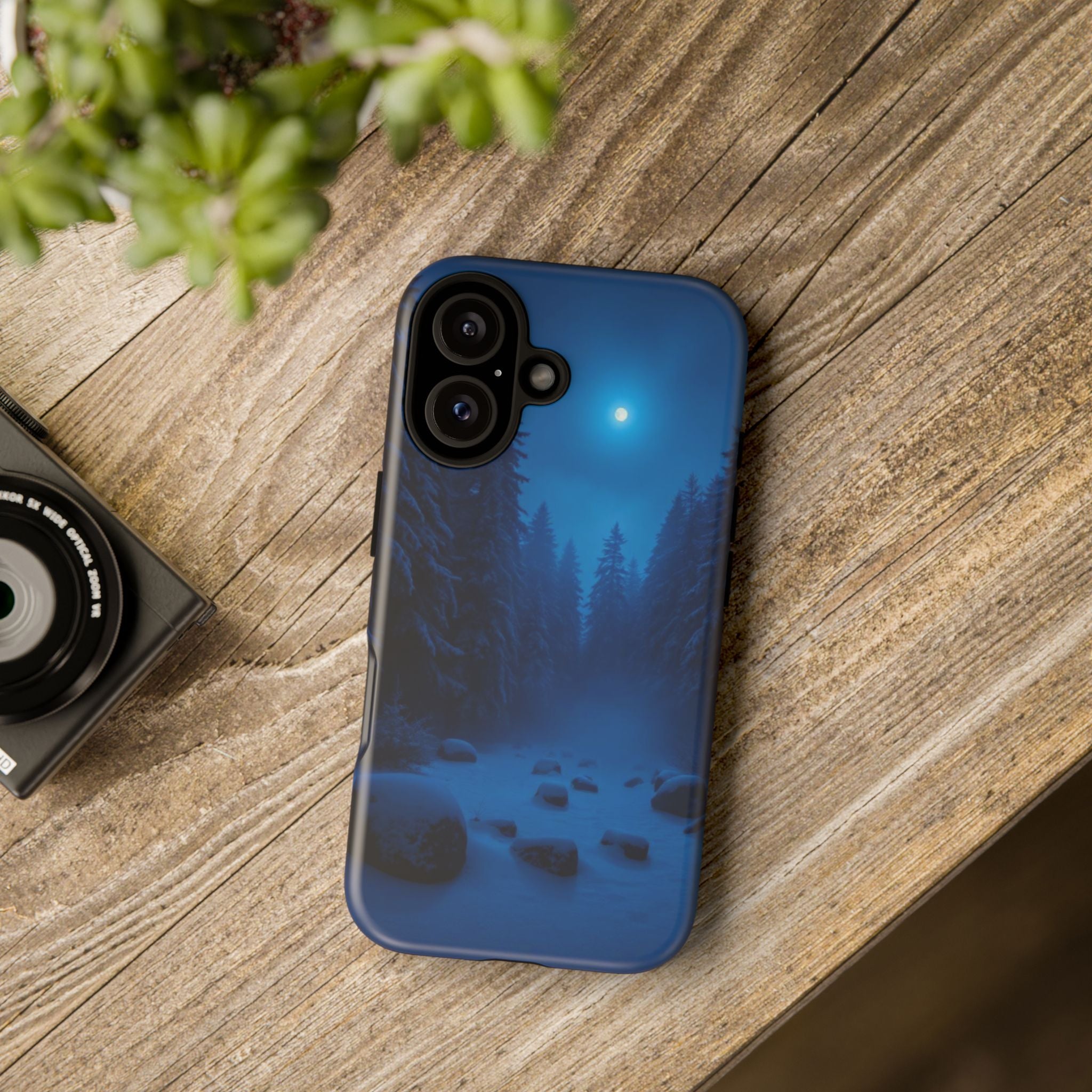 Moonlit Winter Forest Phone Case — Snowy Night Nature Phone Case